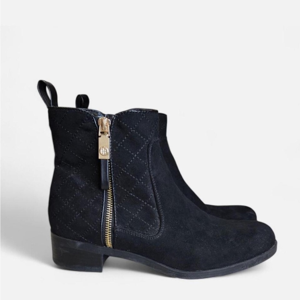 Tommy Hilfiger Black Quilted Ankle Booties